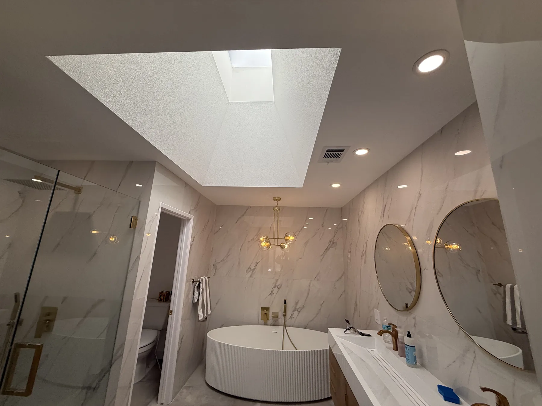 La Quinta bathroom remodel lighting by Power On Solutions